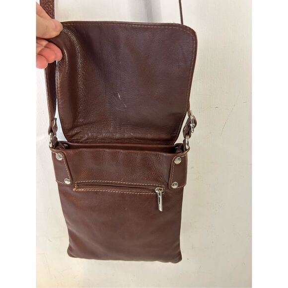 Vera Pelle Italy genuine leather brown crossbody - Picture 5 of 10